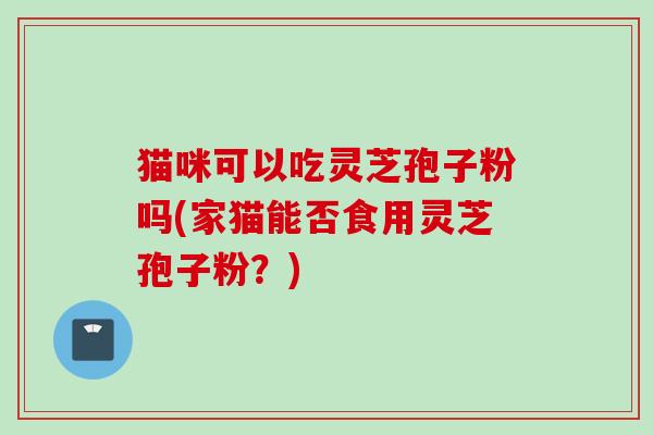 猫咪可以吃灵芝孢子粉吗(家猫能否食用灵芝孢子粉？)