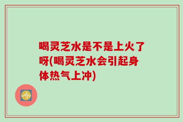 喝灵芝水是不是上火了呀(喝灵芝水会引起身体热气上冲)