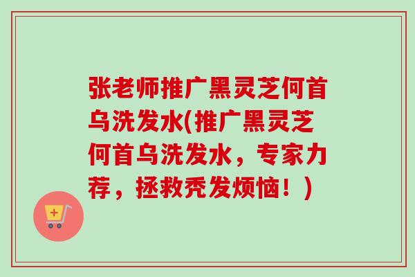 张老师推广黑灵芝何首乌洗发水(推广黑灵芝何首乌洗发水，专家力荐，拯救秃发烦恼！)