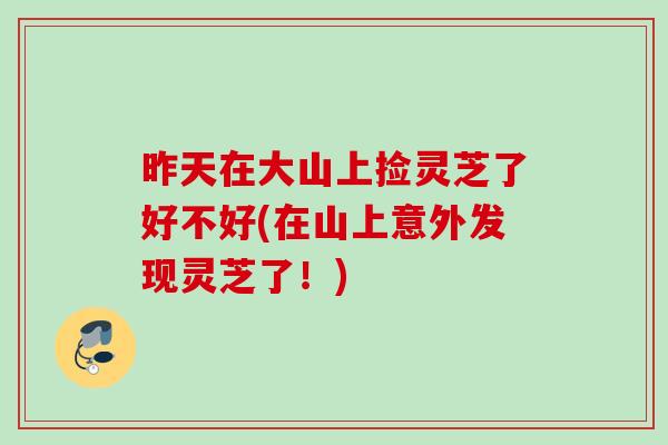 昨天在大山上捡灵芝了好不好(在山上意外发现灵芝了!) 昨天在大山上捡灵芝了好不好(在山上意外发现灵芝了!)
