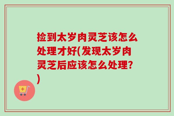 捡到太岁肉灵芝该怎么处理才好(发现太岁肉灵芝后应该怎么处理?) 捡到太岁肉灵芝该怎么处理才好(发现太岁肉灵芝后应该怎么处理?)