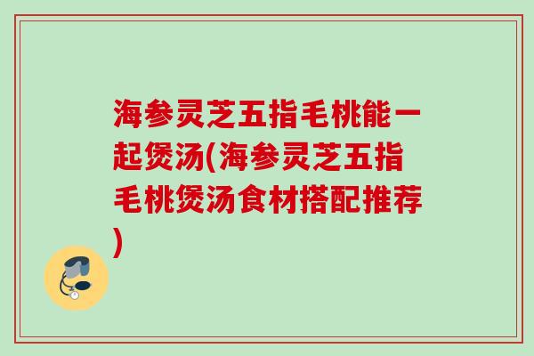 海参灵芝五指毛桃能一起煲汤(海参灵芝五指毛桃煲汤食材搭配推荐)