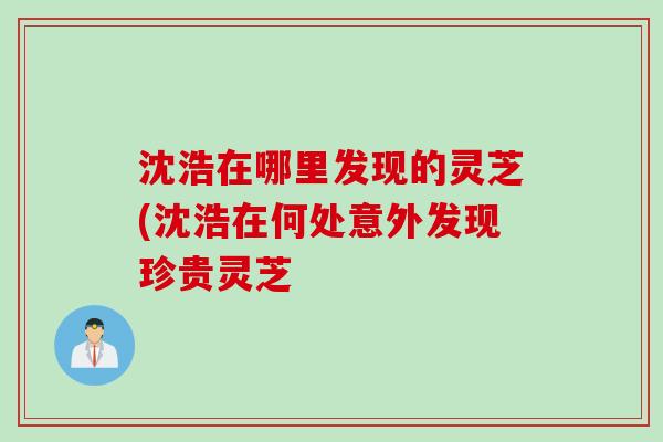 沈浩在哪里发现的灵芝(沈浩在何处意外发现珍贵灵芝