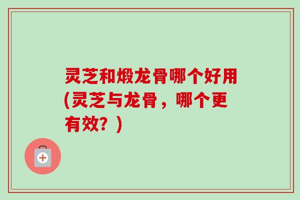 灵芝和煅龙骨哪个好用(灵芝与龙骨，哪个更有效？)