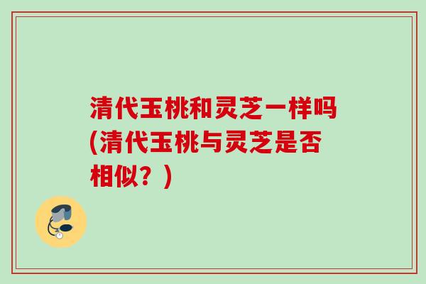 清代玉桃和灵芝一样吗(清代玉桃与灵芝是否相似?) 清代玉桃和灵芝一样吗(清代玉桃与灵芝是否相似?)