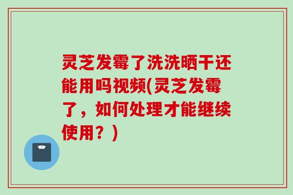 灵芝发霉了洗洗晒干还能用吗视频(灵芝发霉了，如何处理才能继续使用？)