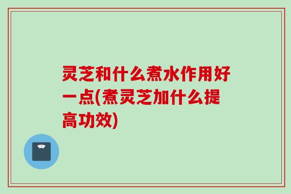 灵芝和什么煮水作用好一点(煮灵芝加什么提高功效) 灵芝和什么煮水作用好一点(煮灵芝加什么提高功效)