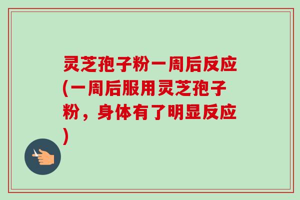灵芝孢子粉一周后反应(一周后服用灵芝孢子粉，身体有了明显反应)