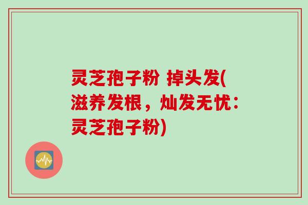 灵芝孢子粉 掉头发(滋养发根，灿发无忧：灵芝孢子粉)