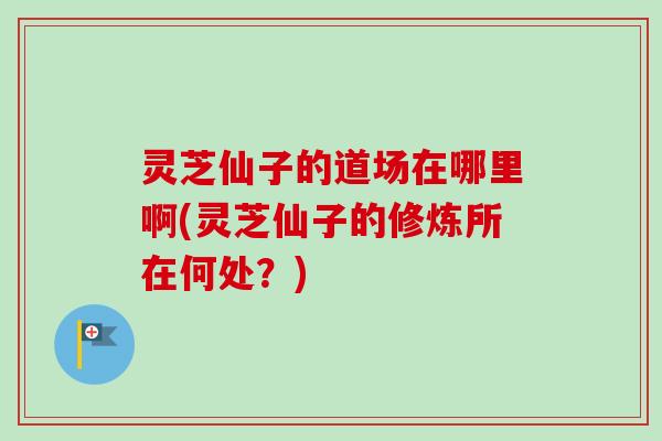 灵芝仙子的道场在哪里啊(灵芝仙子的修炼所在何处？)