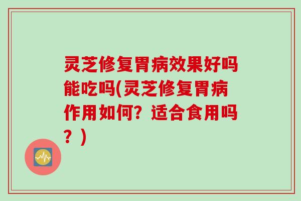 灵芝修复胃病效果好吗能吃吗(灵芝修复胃病作用如何？适合食用吗？)