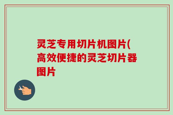 灵芝专用切片机图片(高效便捷的灵芝切片器图片
