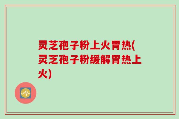 灵芝孢子粉上火胃热(灵芝孢子粉缓解胃热上火)