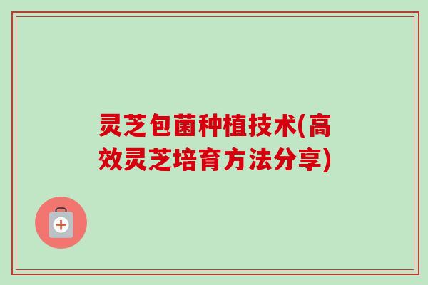灵芝包菌种植技术(高效灵芝培育方法分享)