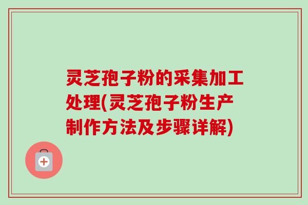 灵芝孢子粉的采集加工处理(灵芝孢子粉生产制作方法及步骤详解) 灵芝孢子粉的采集加工处理(灵芝孢子粉生产制作方法及步骤详解)
