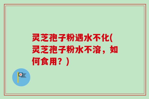 灵芝孢子粉遇水不化(灵芝孢子粉水不溶，如何食用？)