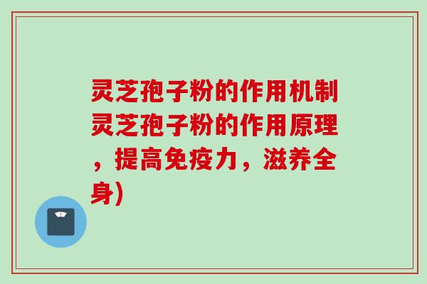 灵芝孢子粉的作用机制灵芝孢子粉的作用原理,提高免疫力,滋养全身) 灵芝孢子粉的作用机制灵芝孢子粉的作用原理,提高免疫力,滋养全身)