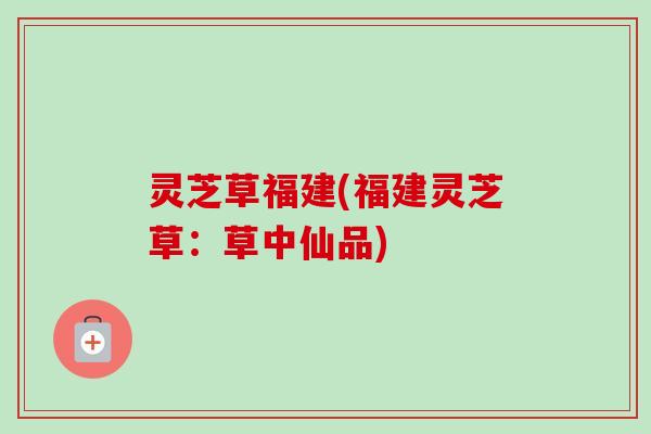 灵芝草福建(福建灵芝草：草中仙品)