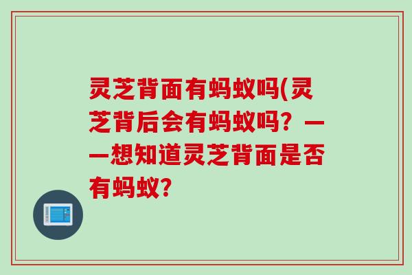 灵芝背面有蚂蚁吗(灵芝背后会有蚂蚁吗？——想知道灵芝背面是否有蚂蚁？
