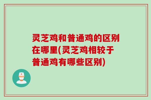 灵芝鸡和普通鸡的区别在哪里(灵芝鸡相较于普通鸡有哪些区别)