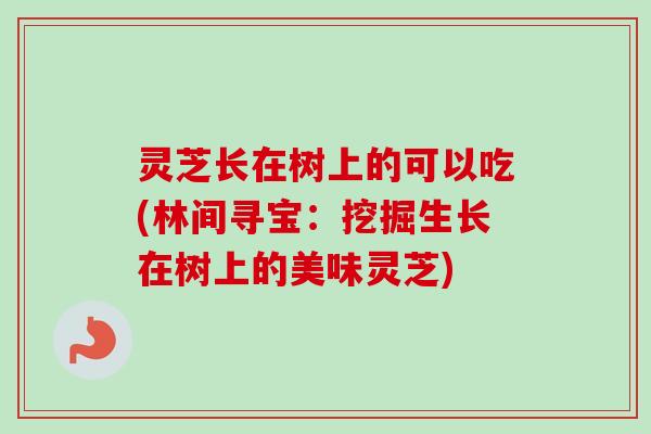 灵芝长在树上的可以吃(林间寻宝：挖掘生长在树上的美味灵芝)