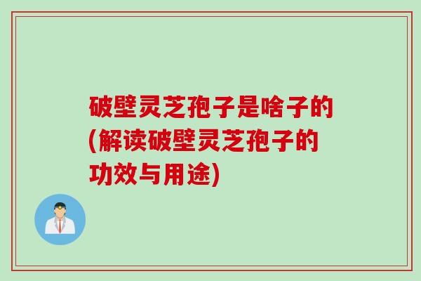 破壁灵芝孢子是啥子的(解读破壁灵芝孢子的功效与用途) 破壁灵芝孢子是啥子的(解读破壁灵芝孢子的功效与用途)