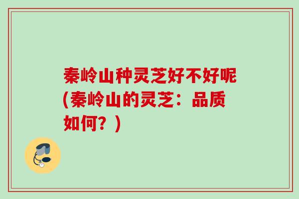秦岭山种灵芝好不好呢(秦岭山的灵芝：品质如何？)