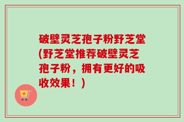 破壁灵芝孢子粉野芝堂(野芝堂推荐破壁灵芝孢子粉,拥有更好的吸收效果!) 破壁灵芝孢子粉野芝堂(野芝堂推荐破壁灵芝孢子粉,拥有更好的吸收效果!)