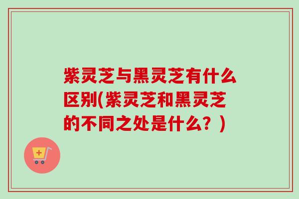紫灵芝与黑灵芝有什么区别(紫灵芝和黑灵芝的不同之处是什么？)