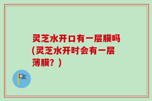 灵芝水开口有一层膜吗(灵芝水开时会有一层薄膜？)