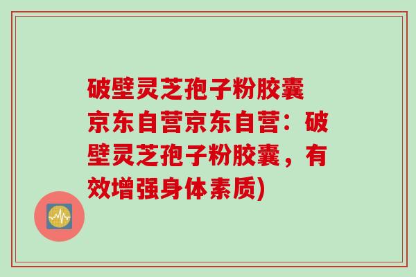 破壁灵芝孢子粉胶囊 京东自营京东自营：破壁灵芝孢子粉胶囊，有效增强身体素质)