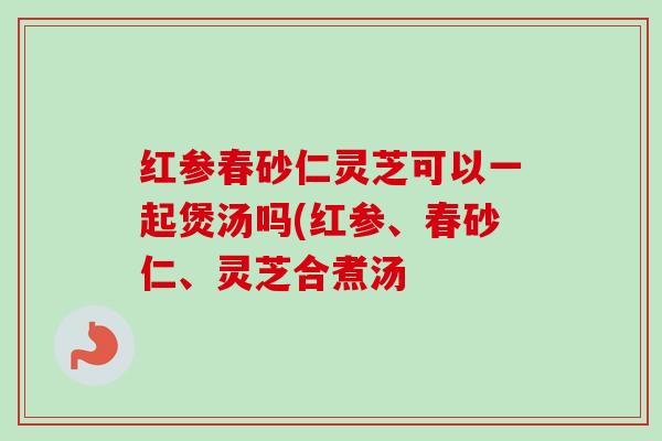 红参春砂仁灵芝可以一起煲汤吗(红参、春砂仁、灵芝合煮汤 