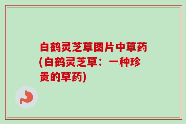 白鹤灵芝草图片中草药(白鹤灵芝草：一种珍贵的草药)