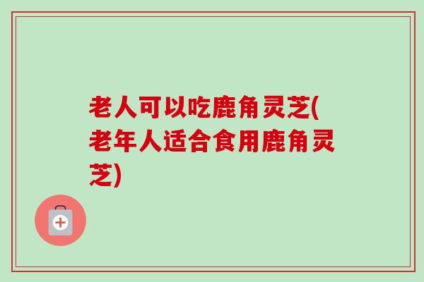 老人可以吃鹿角灵芝(老年人适合食用鹿角灵芝)