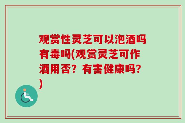 观赏性灵芝可以泡酒吗有毒吗(观赏灵芝可作酒用否？有害健康吗？)