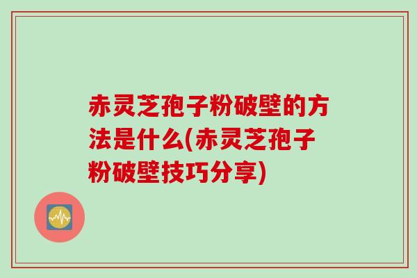 赤灵芝孢子粉破壁的方法是什么(赤灵芝孢子粉破壁技巧分享)
