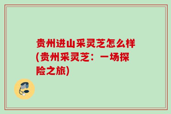 贵州进山采灵芝怎么样(贵州采灵芝：一场探险之旅)