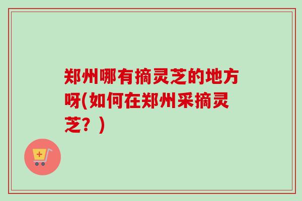 郑州哪有摘灵芝的地方呀(如何在郑州采摘灵芝？)