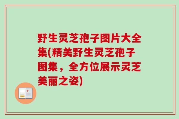 野生灵芝孢子图片大全集(精美野生灵芝孢子图集，全方位展示灵芝美丽之姿)