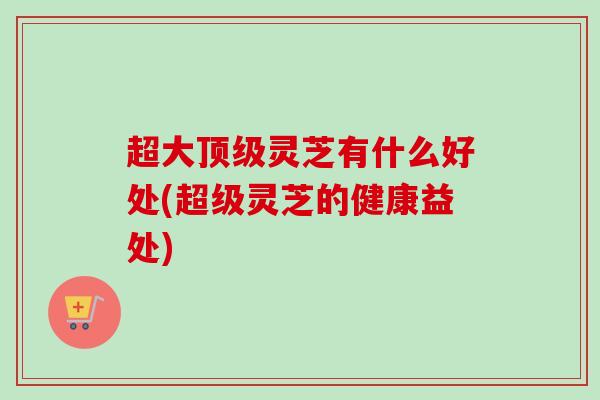 超大顶级灵芝有什么好处(超级灵芝的健康益处)