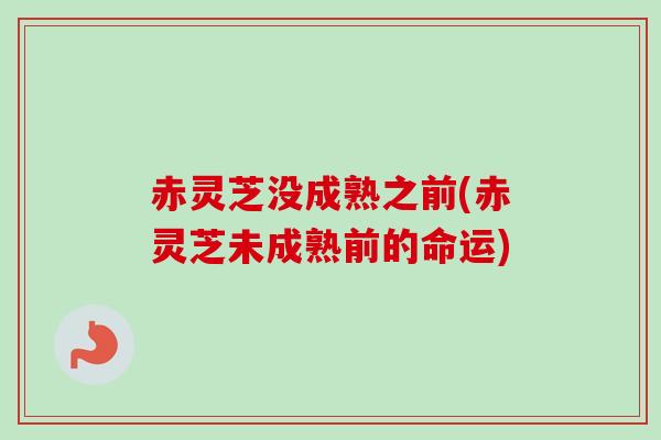 赤灵芝没成熟之前(赤灵芝未成熟前的命运)