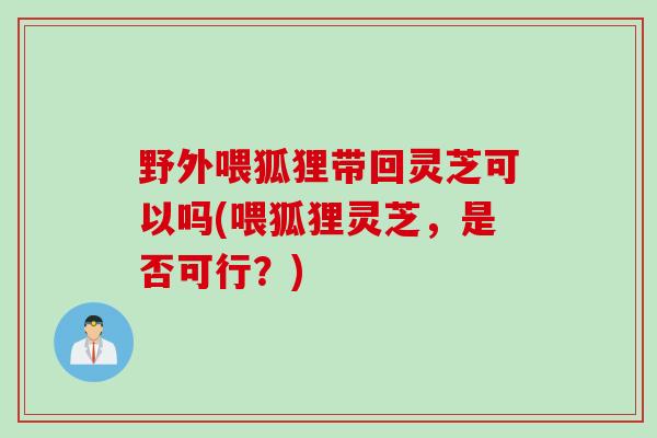 野外喂狐狸带回灵芝可以吗(喂狐狸灵芝，是否可行？)