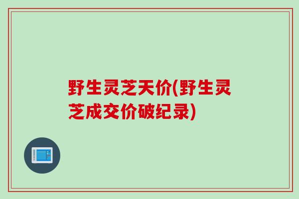 野生灵芝天价(野生灵芝成交价破纪录) 野生灵芝天价(野生灵芝成交价破纪录)
