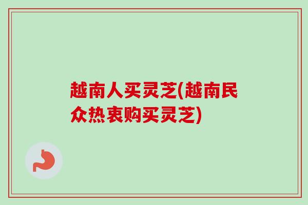 越南人买灵芝(越南民众热衷购买灵芝) 越南人买灵芝(越南民众热衷购买灵芝)