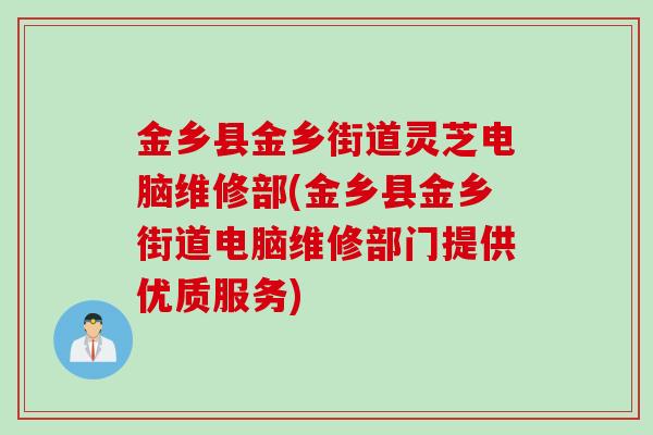 金乡县金乡街道灵芝电脑维修部(金乡县金乡街道电脑维修部门提供优质服务)