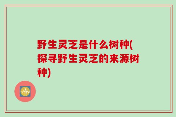 野生灵芝是什么树种(探寻野生灵芝的来源树种)