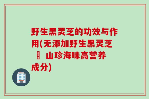 野生黑灵芝的功效与作用(无添加野生黑灵芝 – 山珍海味高营养成分) 野生黑灵芝的功效与作用(无添加野生黑灵芝 – 山珍海味高营养成分)