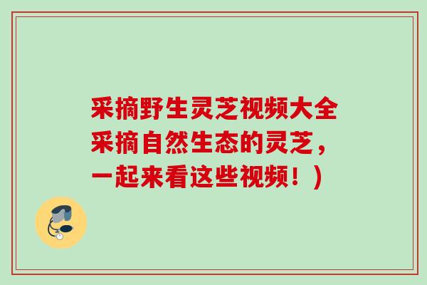 采摘野生灵芝视频大全采摘自然生态的灵芝,一起来看这些视频!) 采摘野生灵芝视频大全采摘自然生态的灵芝,一起来看这些视频!)