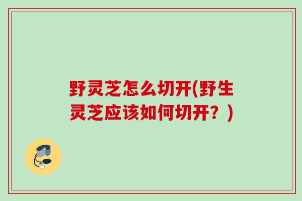 野灵芝怎么切开(野生灵芝应该如何切开？)