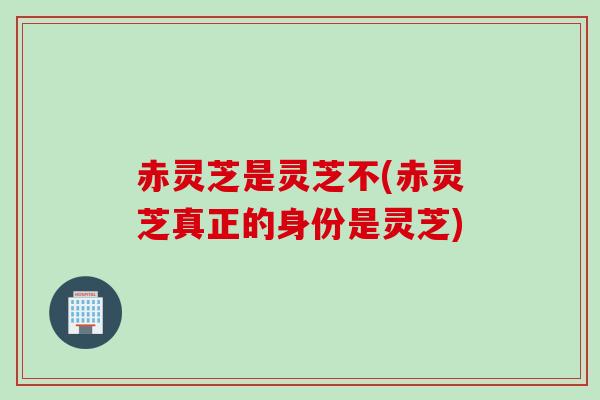 赤灵芝是灵芝不(赤灵芝真正的身份是灵芝)